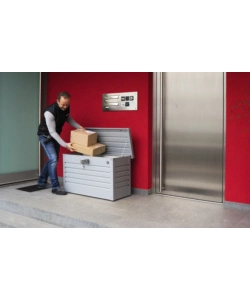 Baule postale per pacchi impermeabile biohort "paket-box 100" in acciaio zincato argento metallizzato 195 lt 101x46x61 cm - cod. 64910